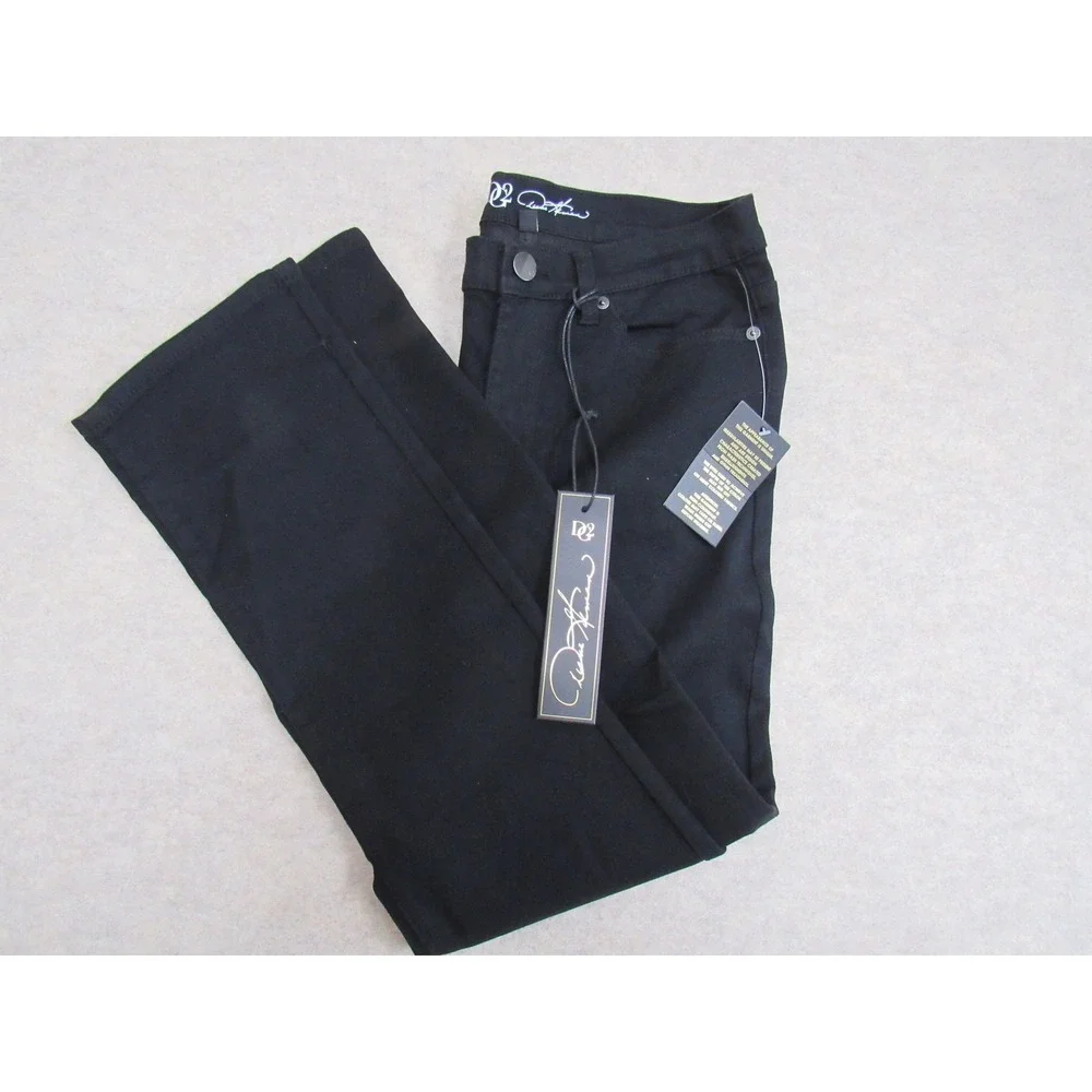DG2 Diane Gilman Virtual Stretch‎ Straight Leg Jeans Black Womens Size 6 NWT